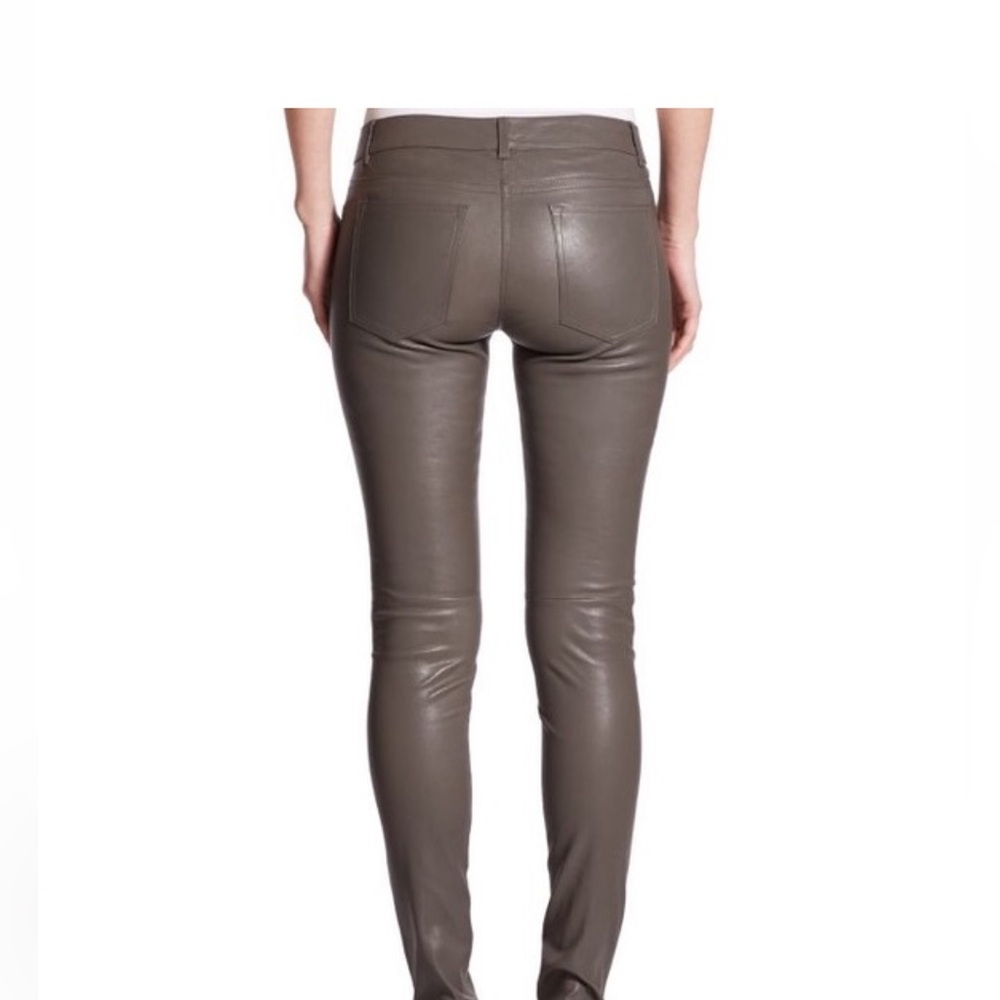 Vince Black genuine Leather skinny Pants US 6 - Picture 4 of 11